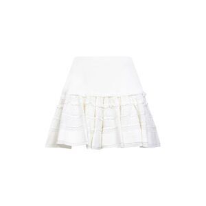 Alaïa Women White Virgin Wool Knit Crinoline Skirt